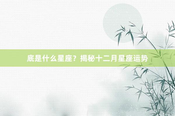 底是什么星座？揭秘十二月星座运势